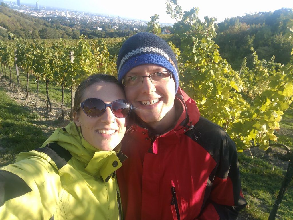 Programmierpause in den Weinbergen