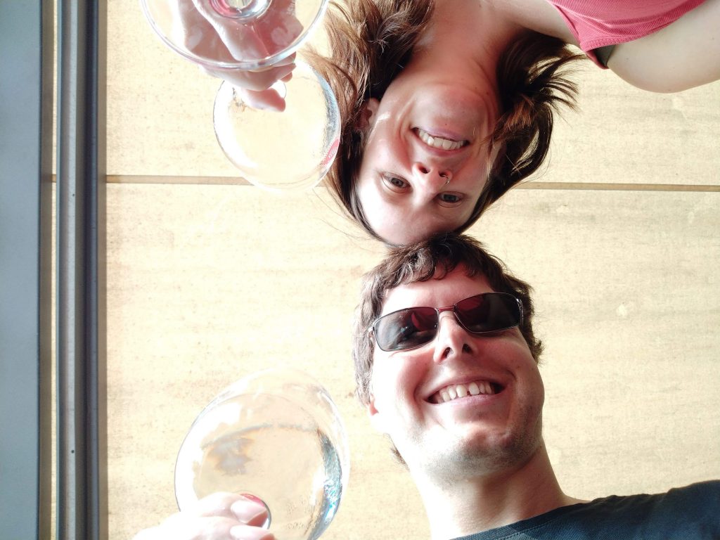 Programmierpause mit Wein